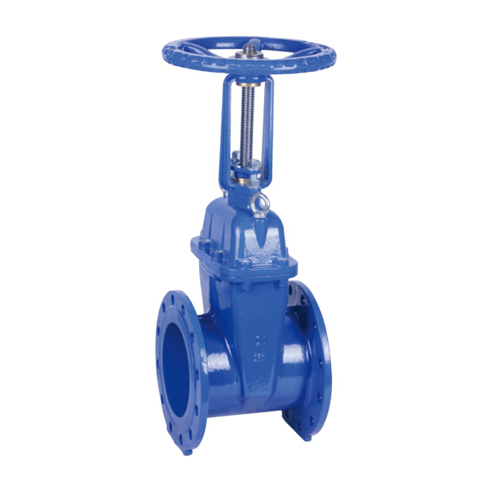 XZ41X Flange-type open stem soft-sealed gate valve blue