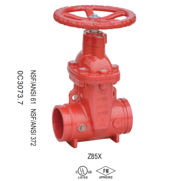 Grooved Resilient NRS Gate Valve (Z85X), UL/FM Approved